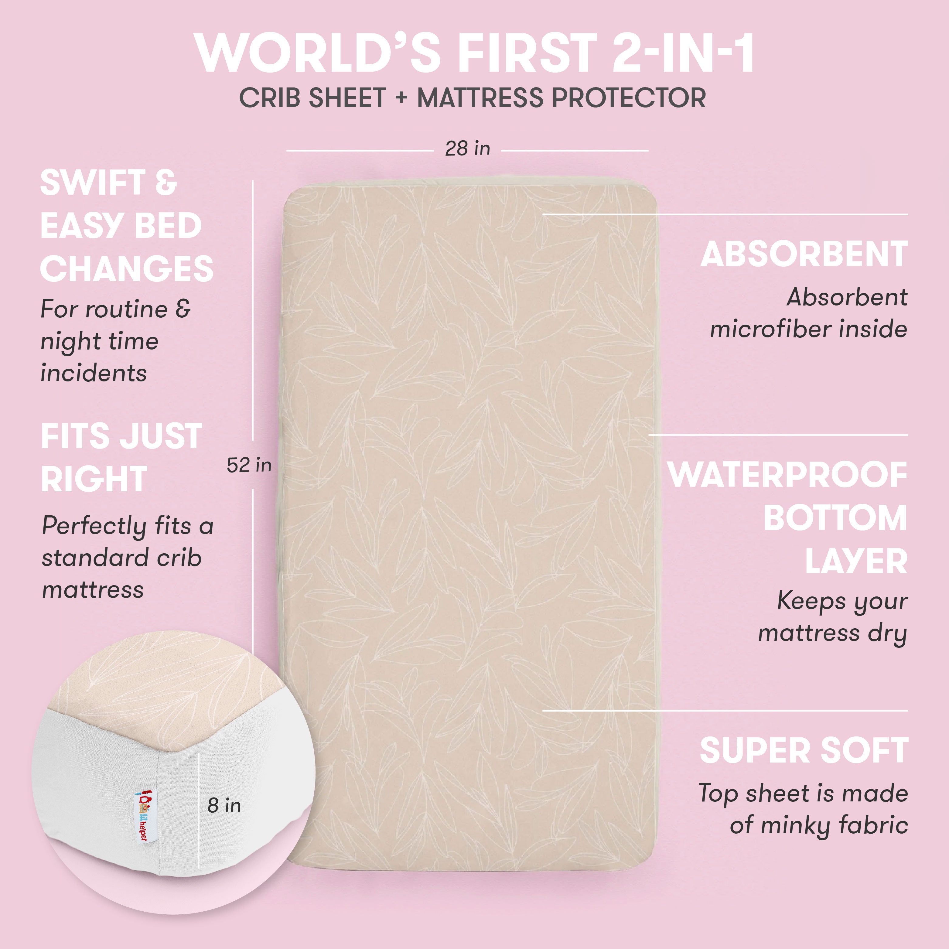 Image for SleepSaver Crib Sheet - design Earth Rose Sand