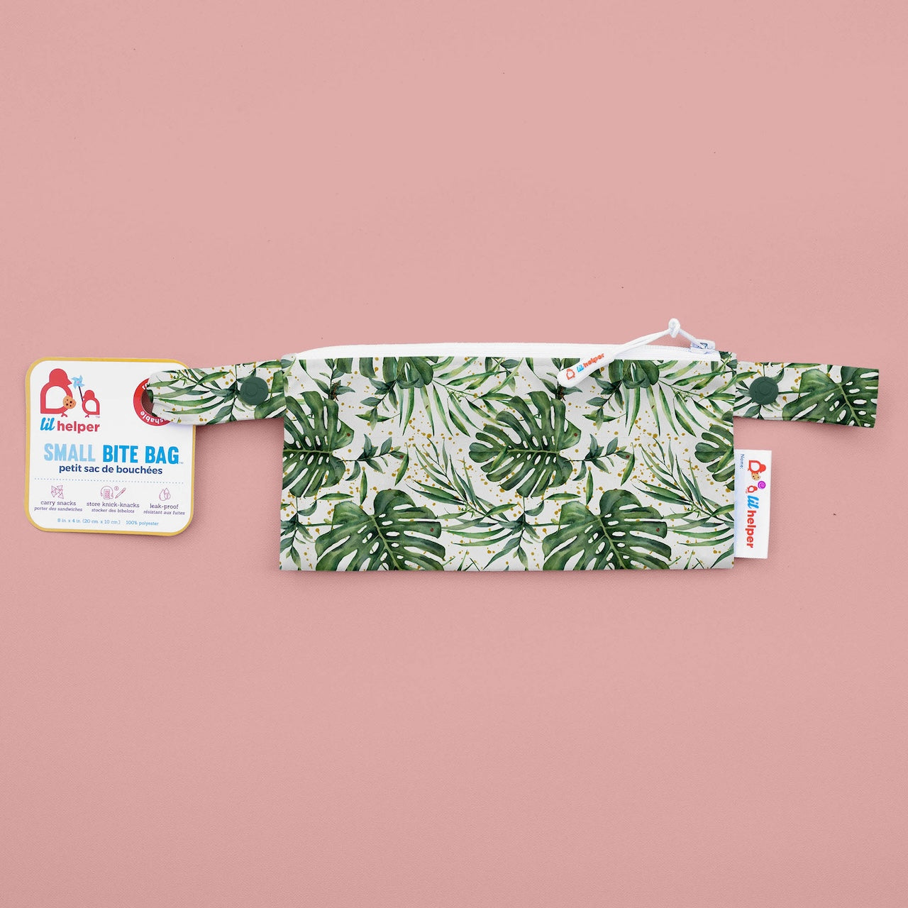 Image for Reusable Snack Bag - size Small, design Watercolour Greenery