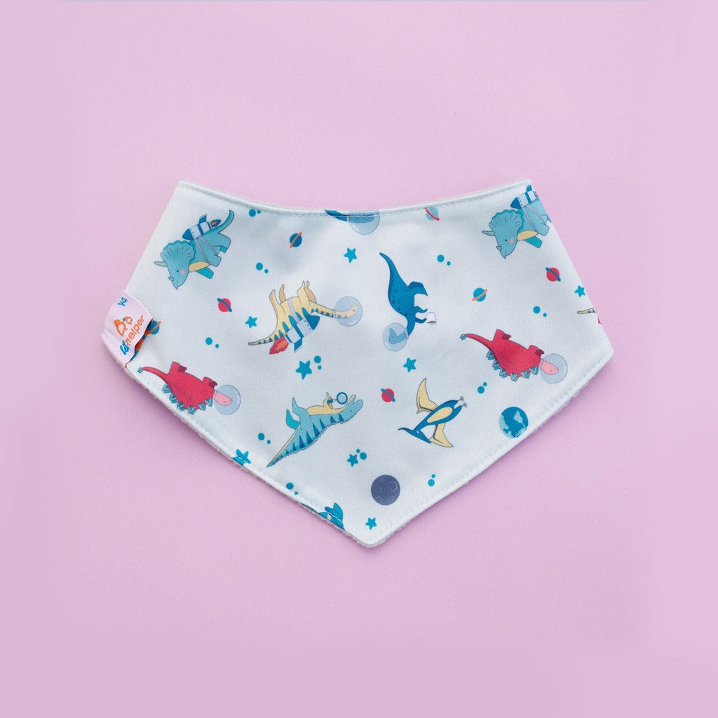 Image for Reversible Bandana Bib - design Space Dinos Grey