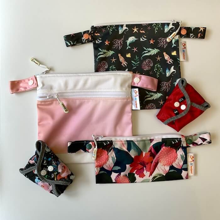 HyPs System folded reusable pads and bags