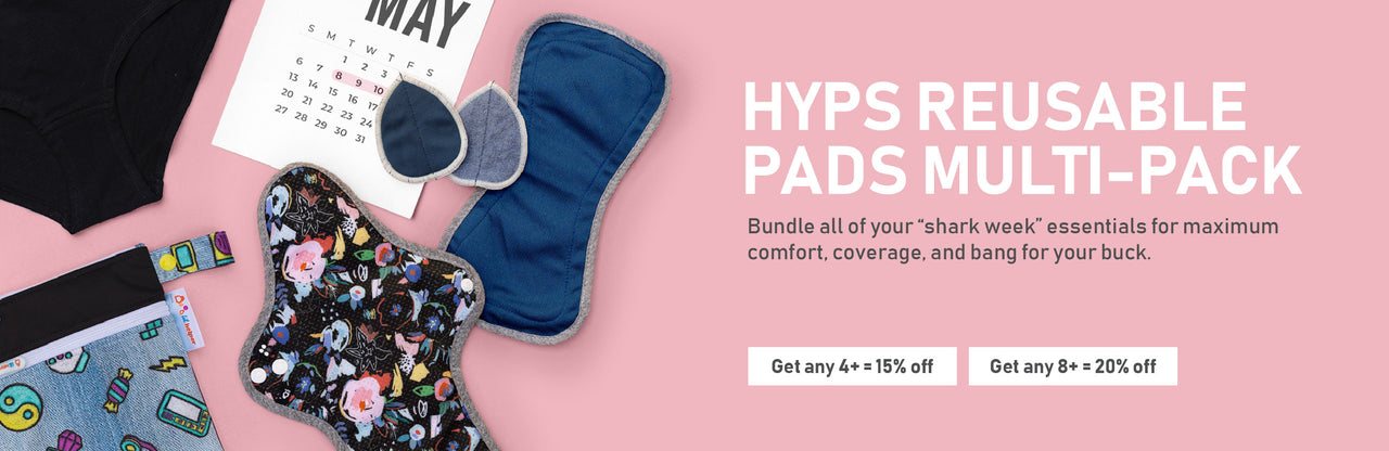HyPs Reusable Pads Bundle banner with discounts