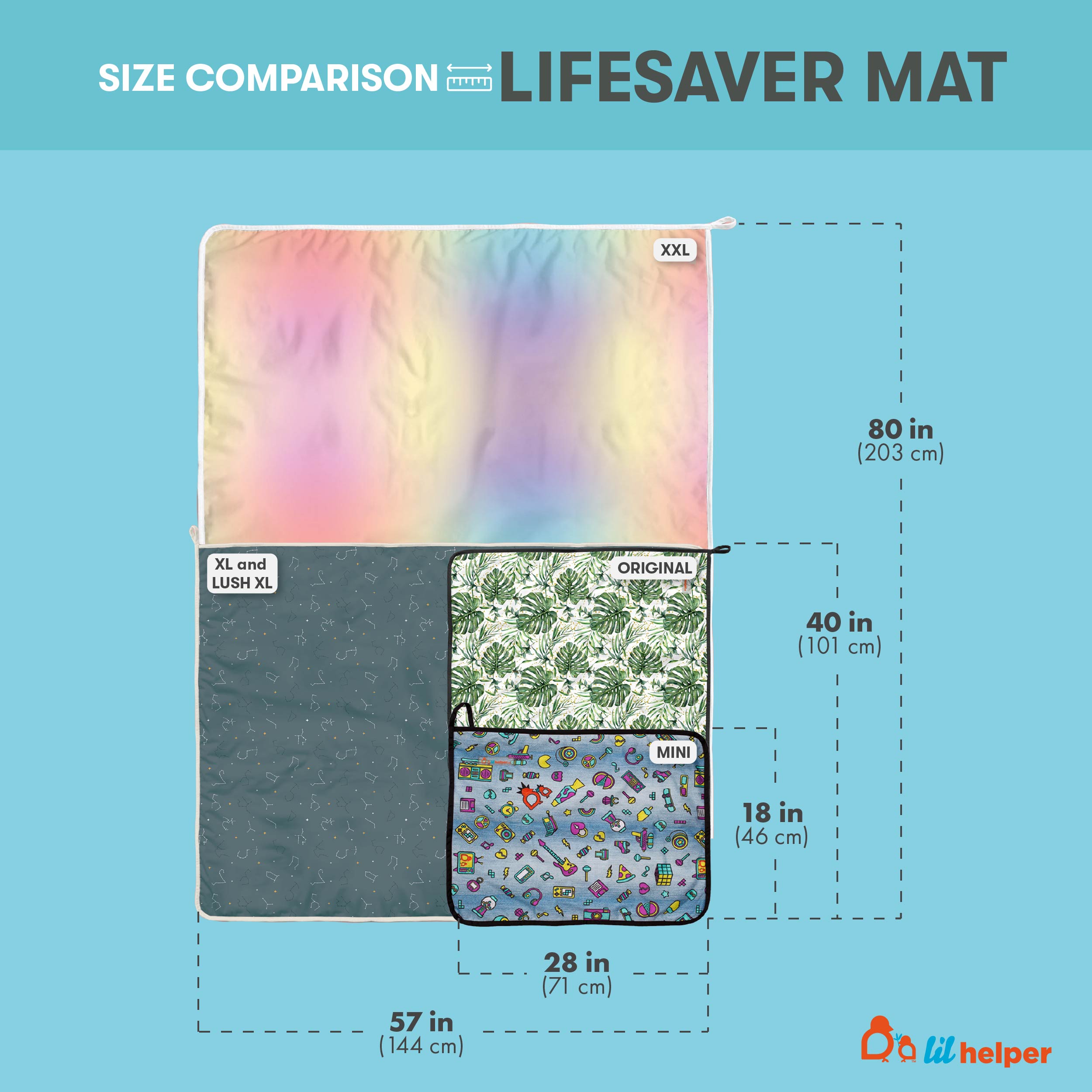 Lifesaver Mat Mini OG XL XXL Size Comparison