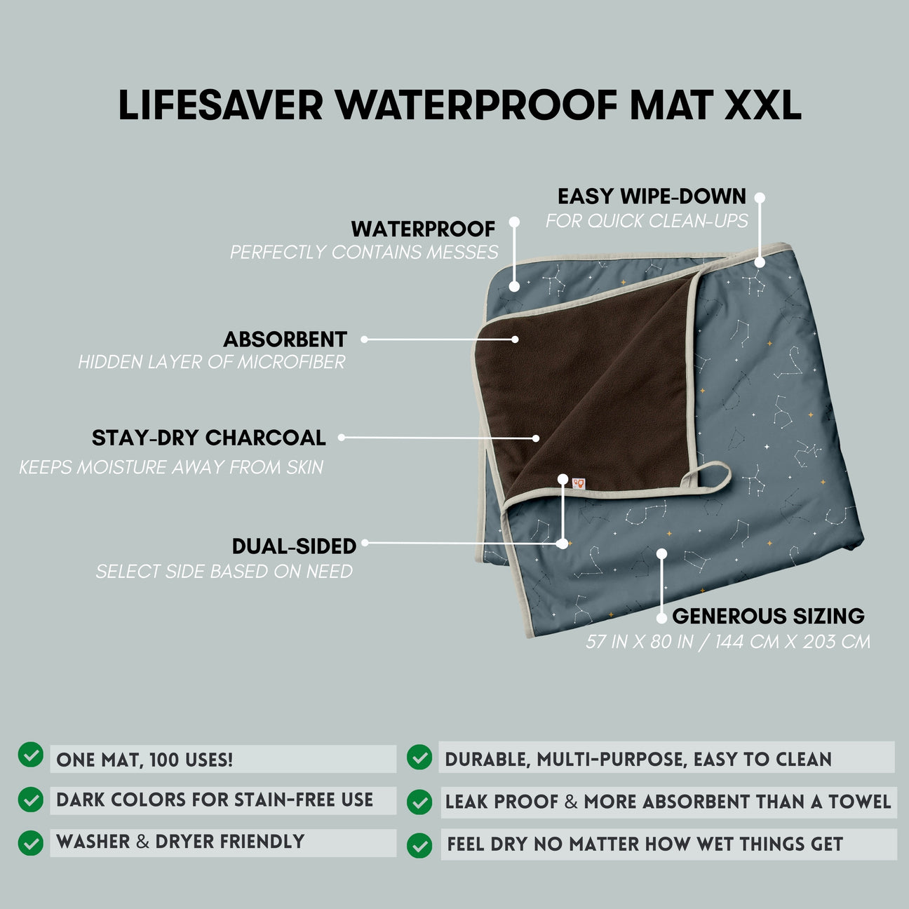 Reusable Waterproof Bed Pad XXL | Full Bed Protection | Lil Helper
