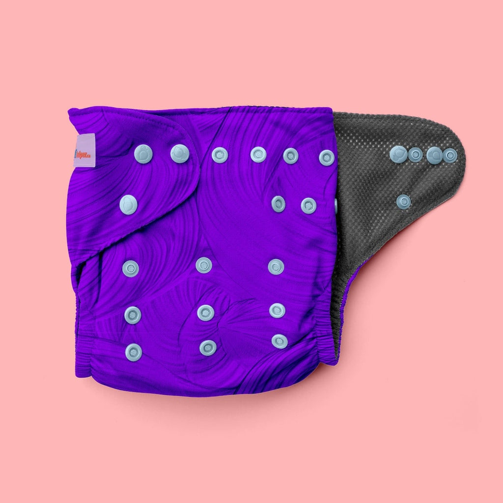 Image for Swim Diaper - Adjustable - design Swirls Neon Purple