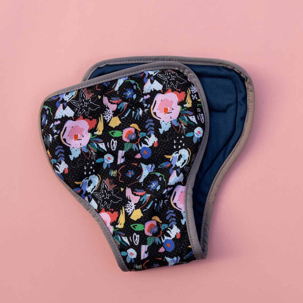 Image for Indiewear Unisex Incontinence Pad - Full size, design Florals Black