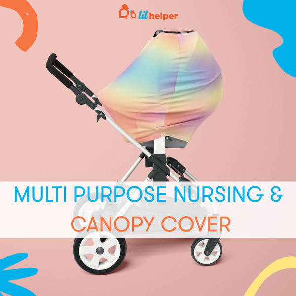 Hera Canopy Seat Multi Purpose Nursing Cover Video Rainbow Pastel
