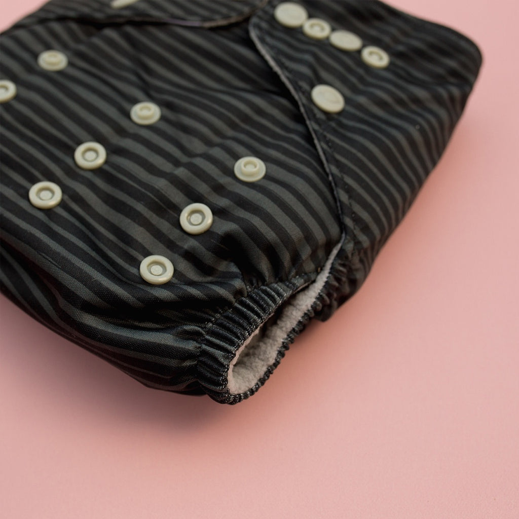 Image for Tank Cloth Diaper - design Black Lines