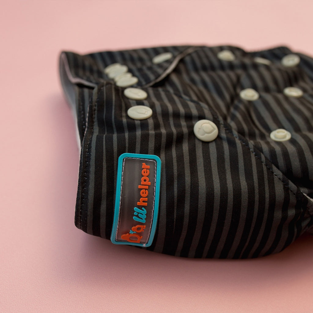 Image for Tank Cloth Diaper - design Black Lines