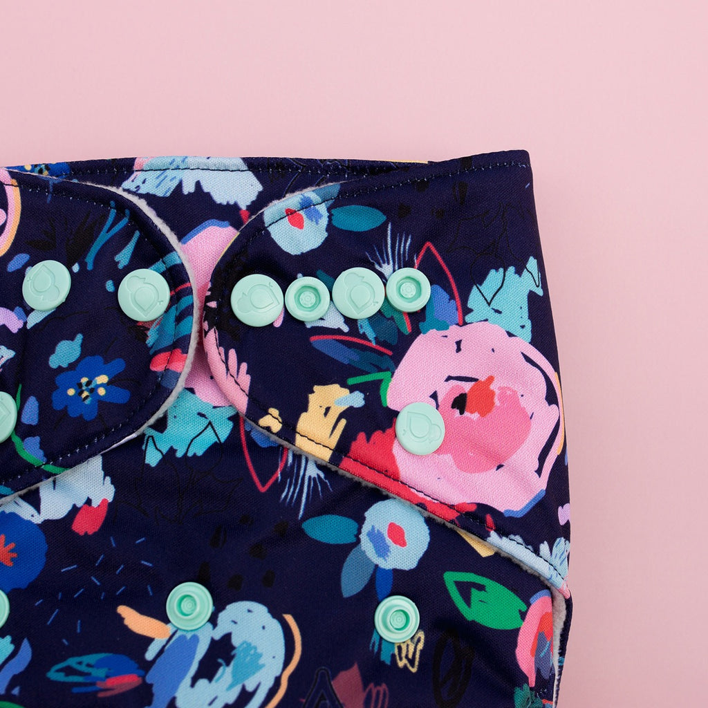Image for Tank Cloth Diaper - design Florals Purple