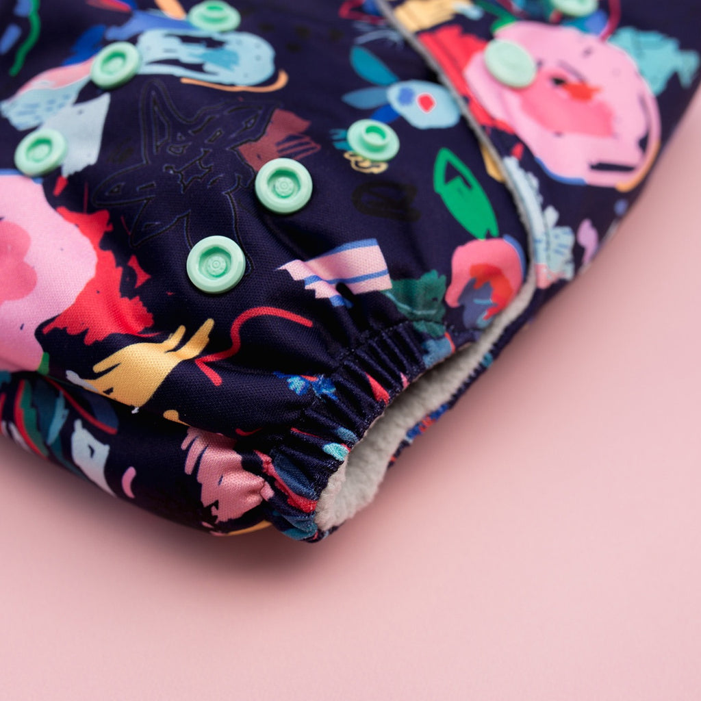 Image for Tank Cloth Diaper - design Florals Purple
