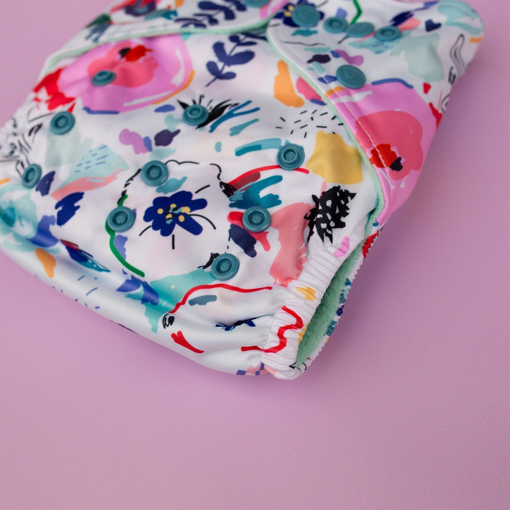 Image for Tank Cloth Diaper - design Florals White
