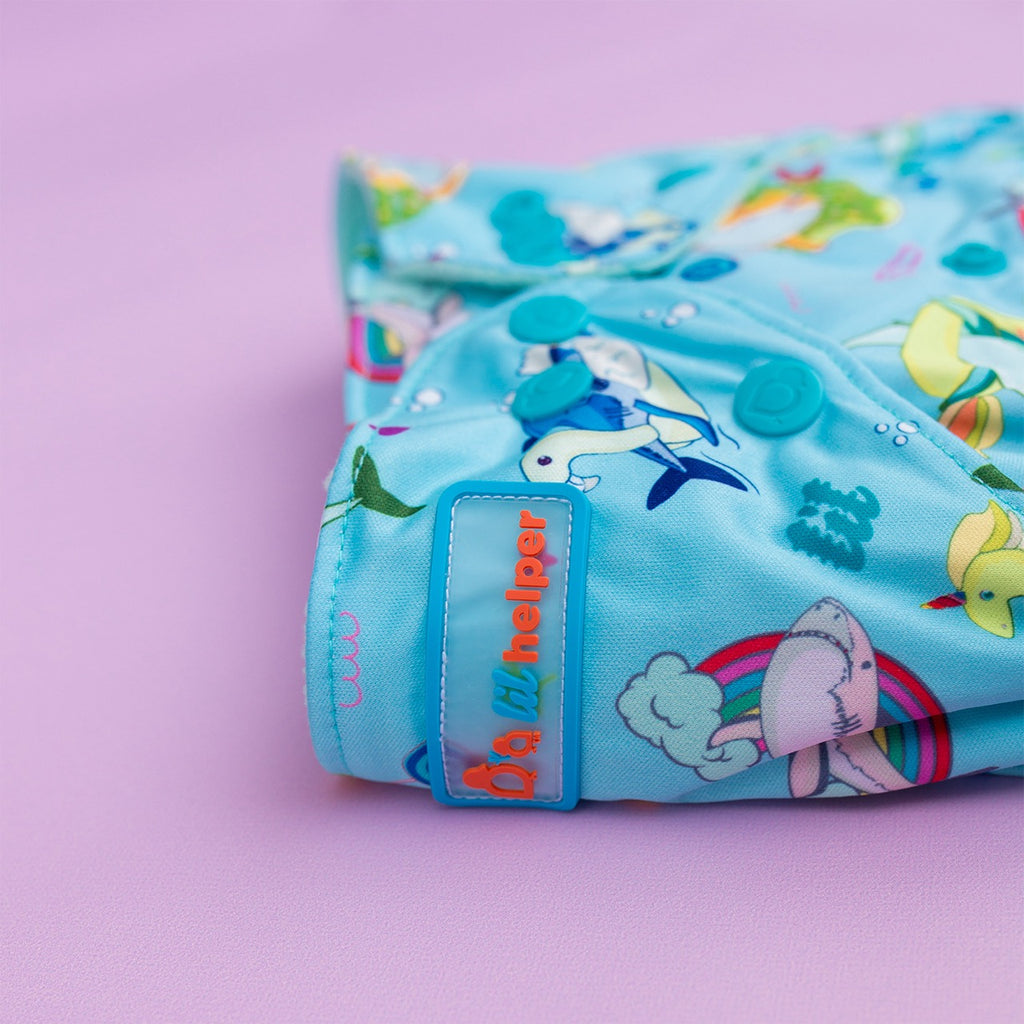 Image for Tank Cloth Diaper - design Shark Week Blue