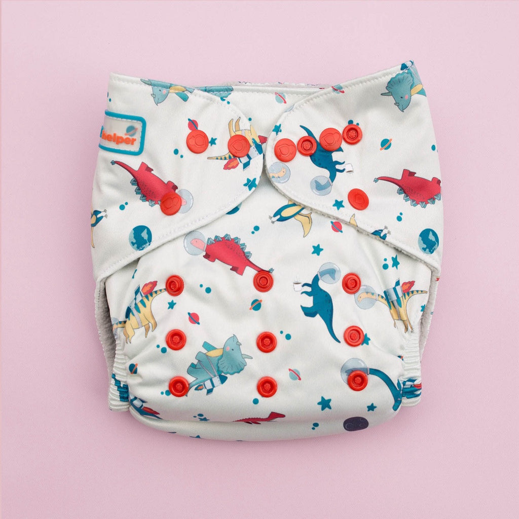 Image for Tank Cloth Diaper - design Space Dinos Grey