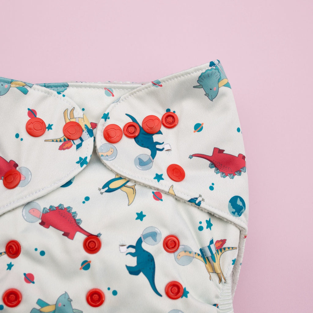 Image for Tank Cloth Diaper - design Space Dinos Grey