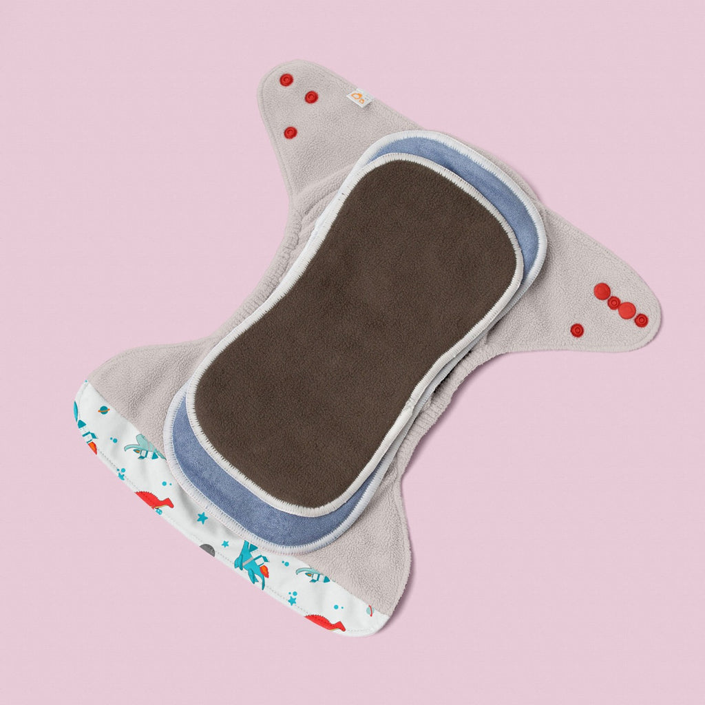 Image for Tank Cloth Diaper - design Space Dinos Grey